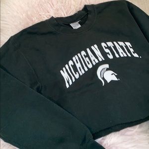 Michigan state cropped crewneck